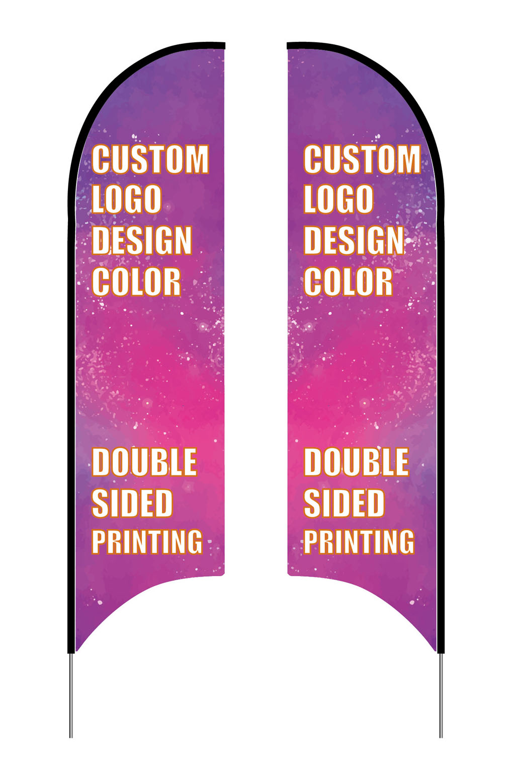 Custom Feather Flag for Advertising with Thick Aluminum Pole Ground Spike Double Sided Printing Business Flag Banner